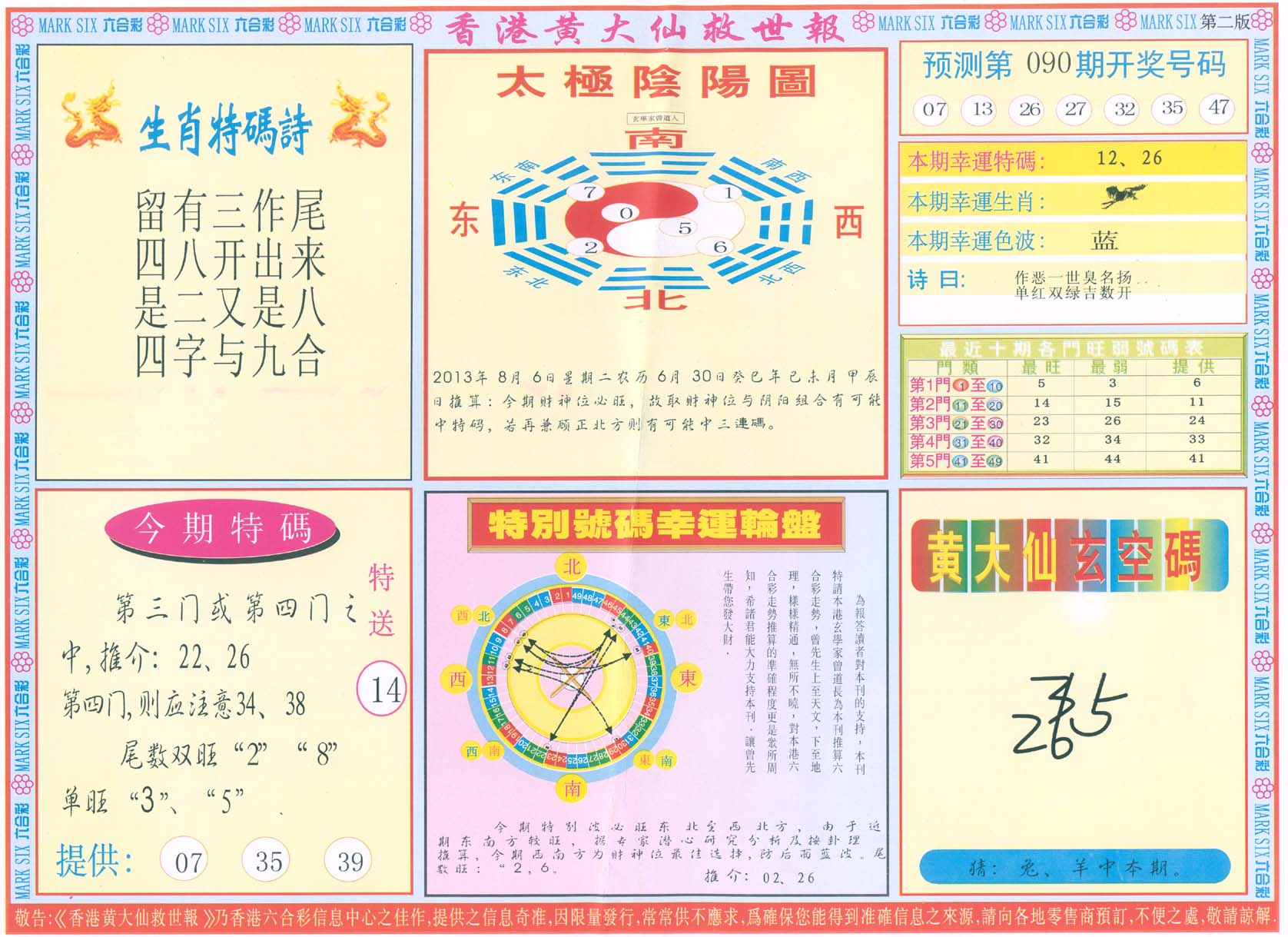 香港黄大仙救世报