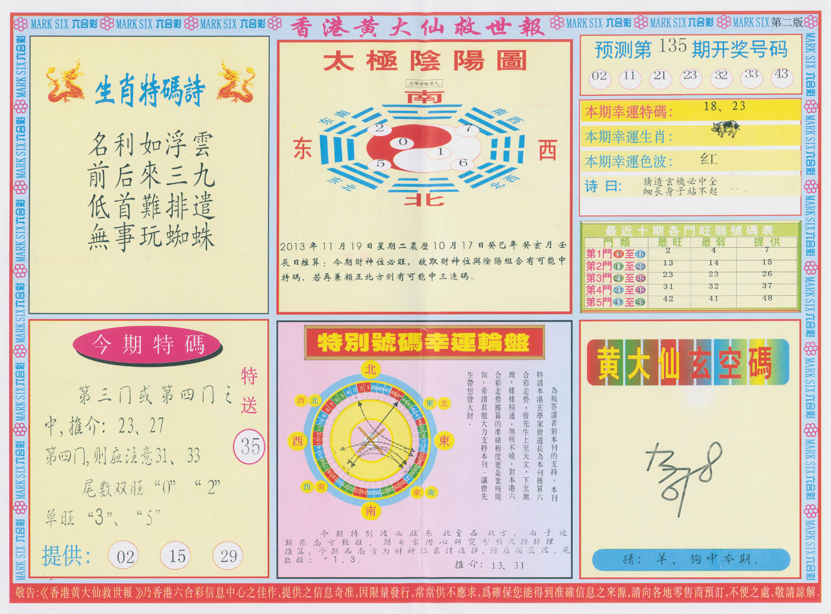 香港黄大仙救世报