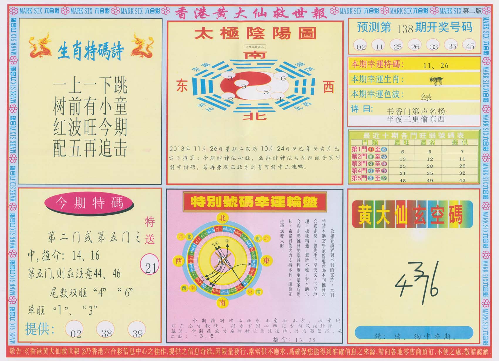 香港黄大仙救世报