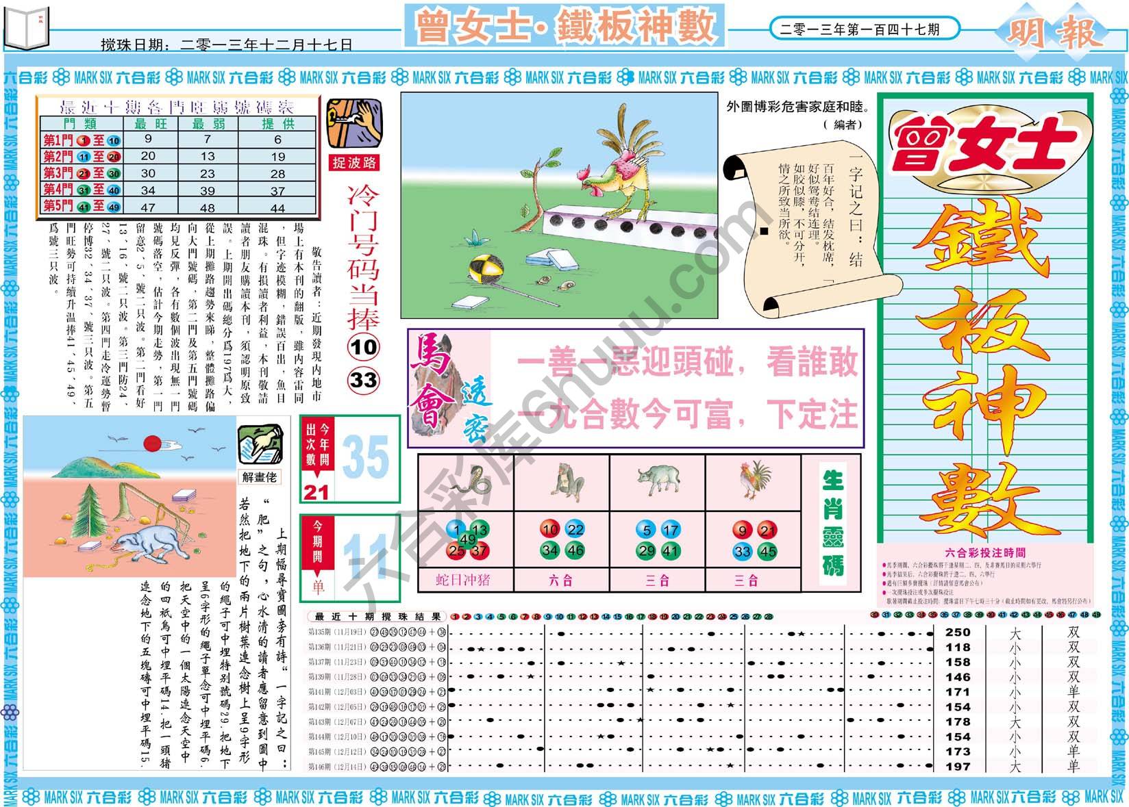 曾女士铁板神数