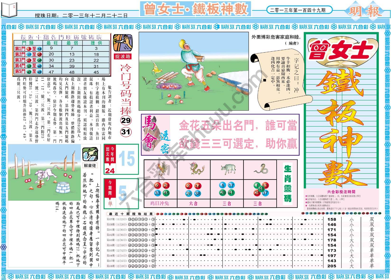 曾女士铁板神数