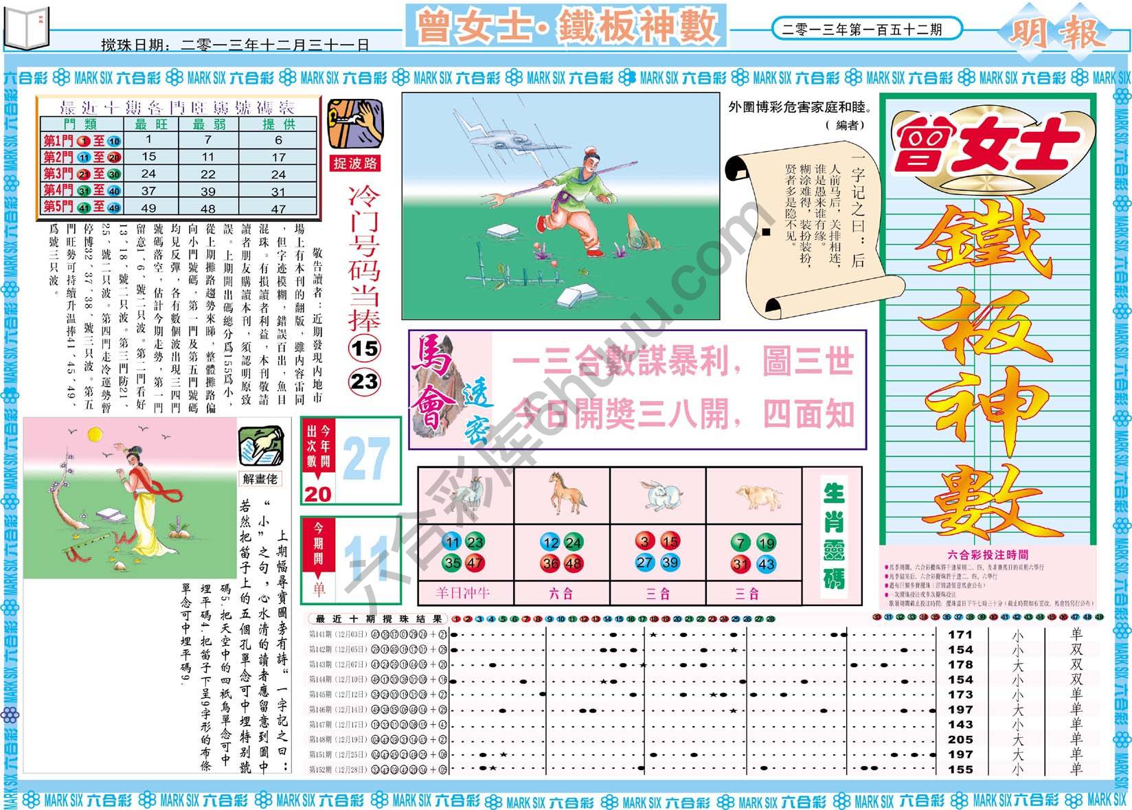 曾女士铁板神数
