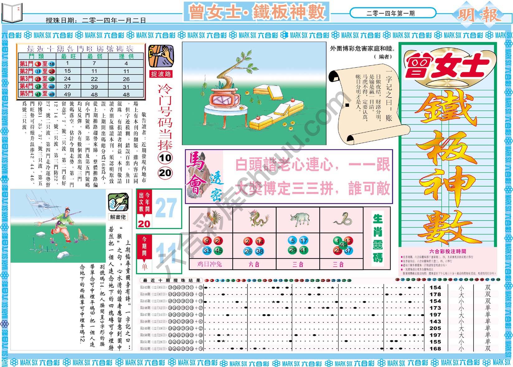 曾女士铁板神数