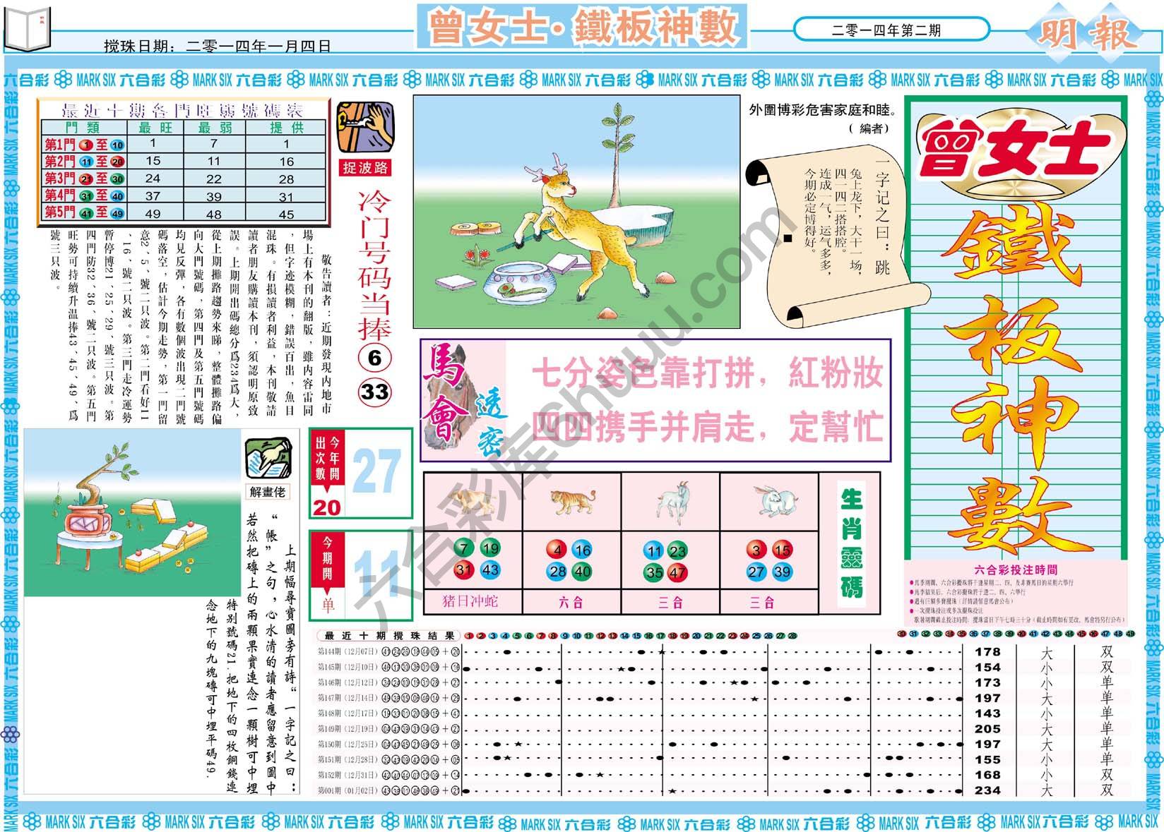 曾女士铁板神数