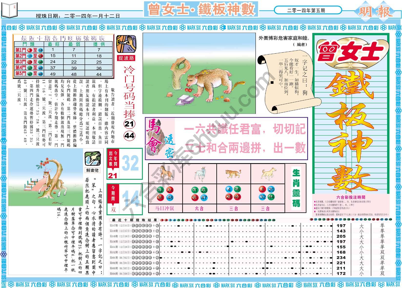 曾女士铁板神数