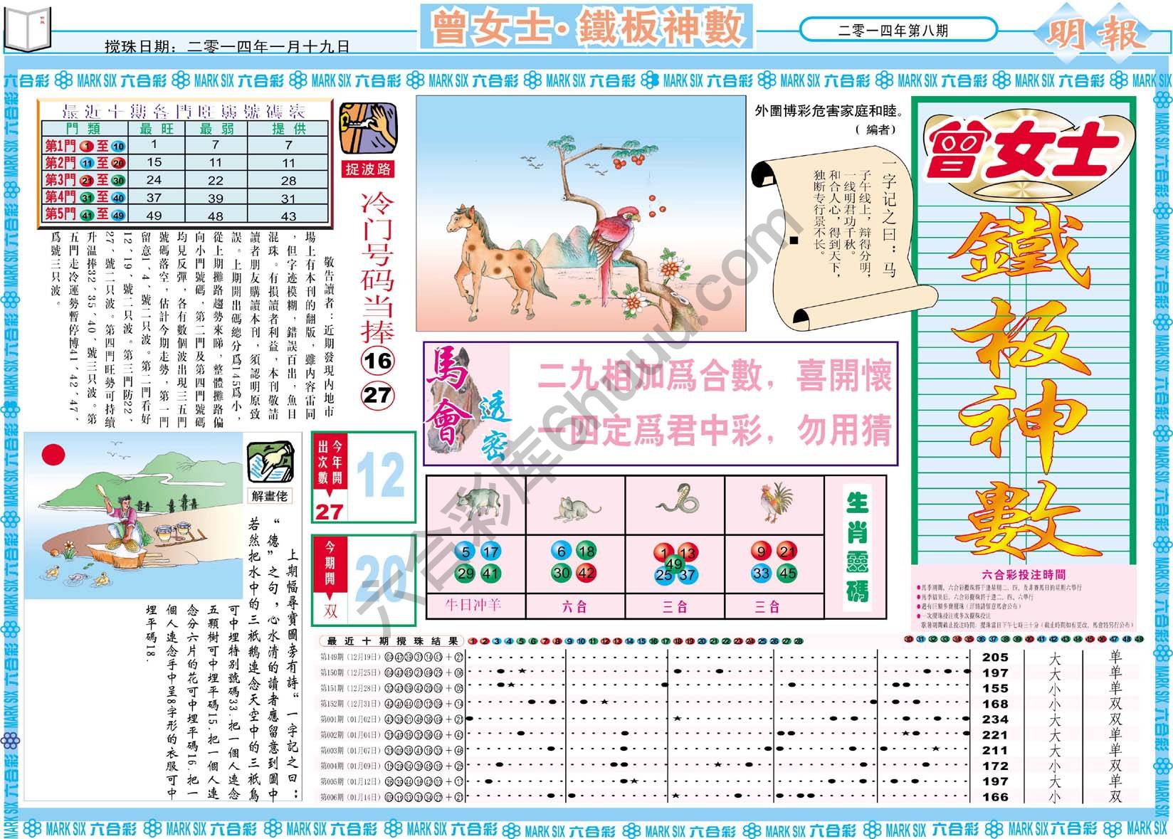 曾女士铁板神数