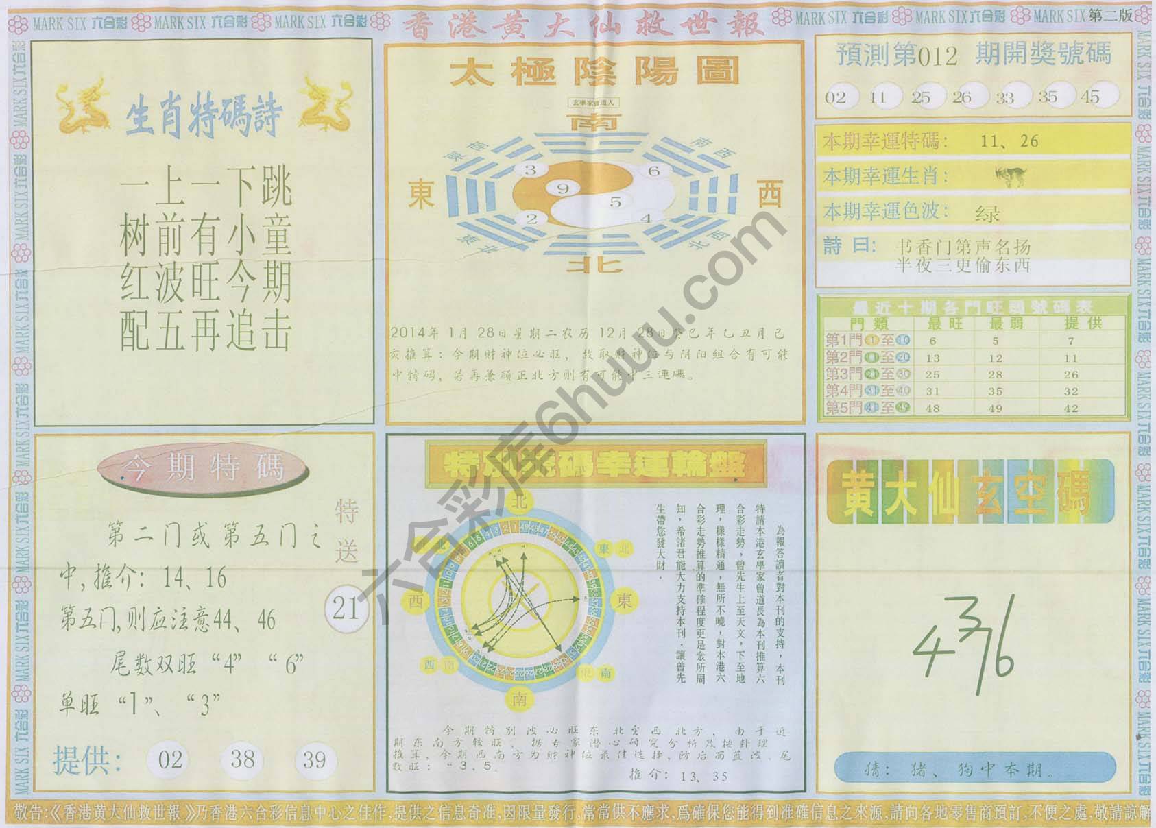 香港黄大仙救世报