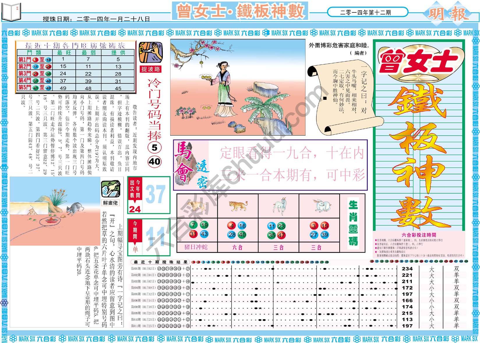 曾女士铁板神数