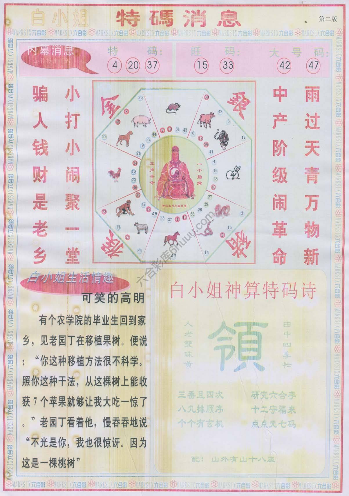 白小姐特码消息
