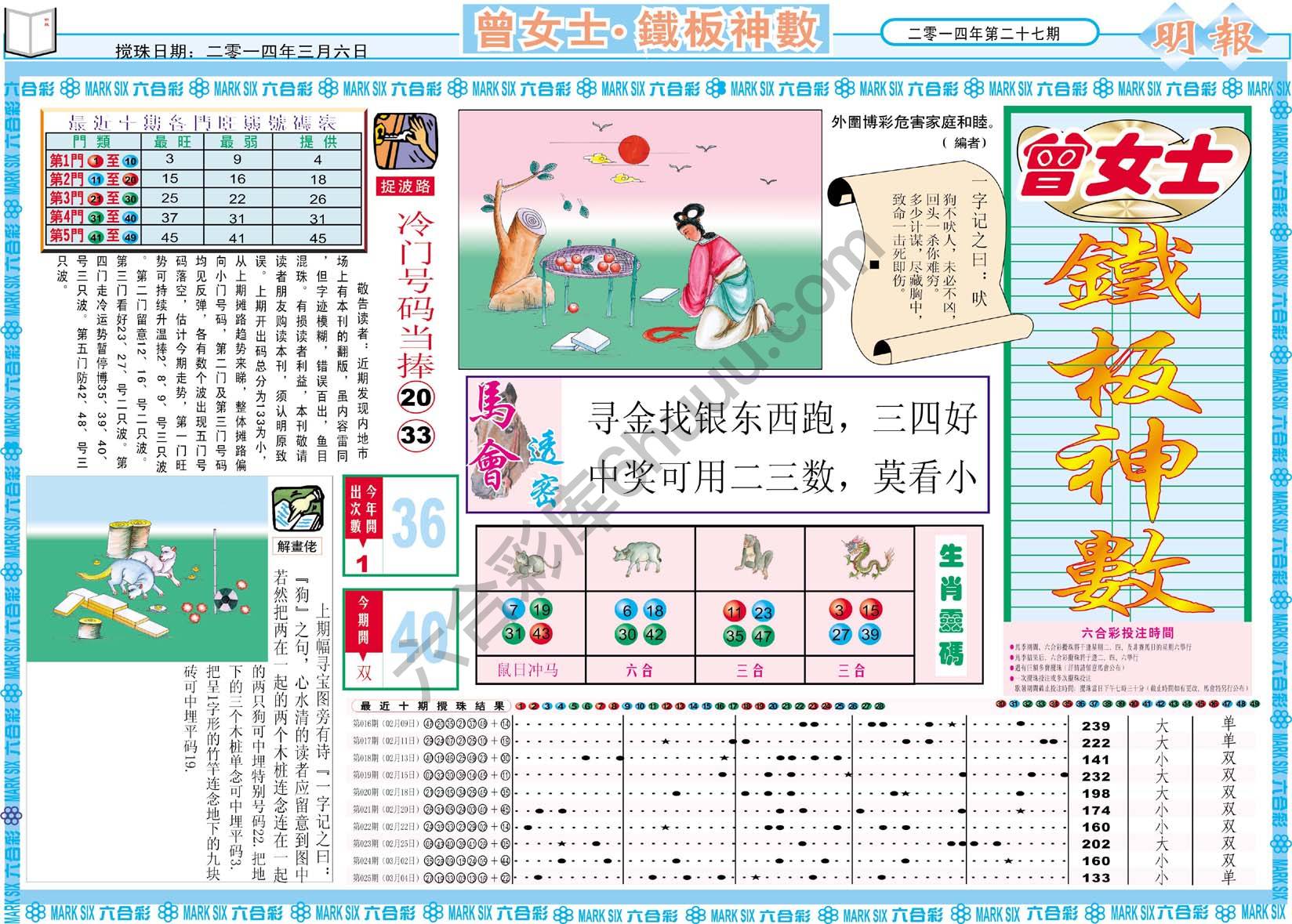 曾女士铁板神数