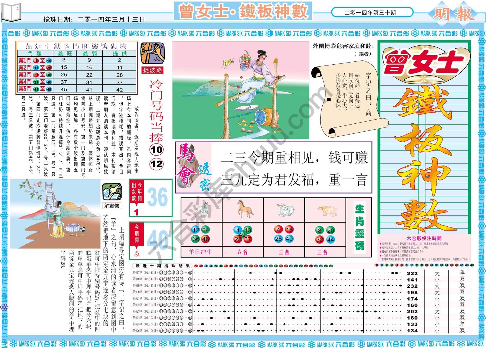曾女士铁板神数