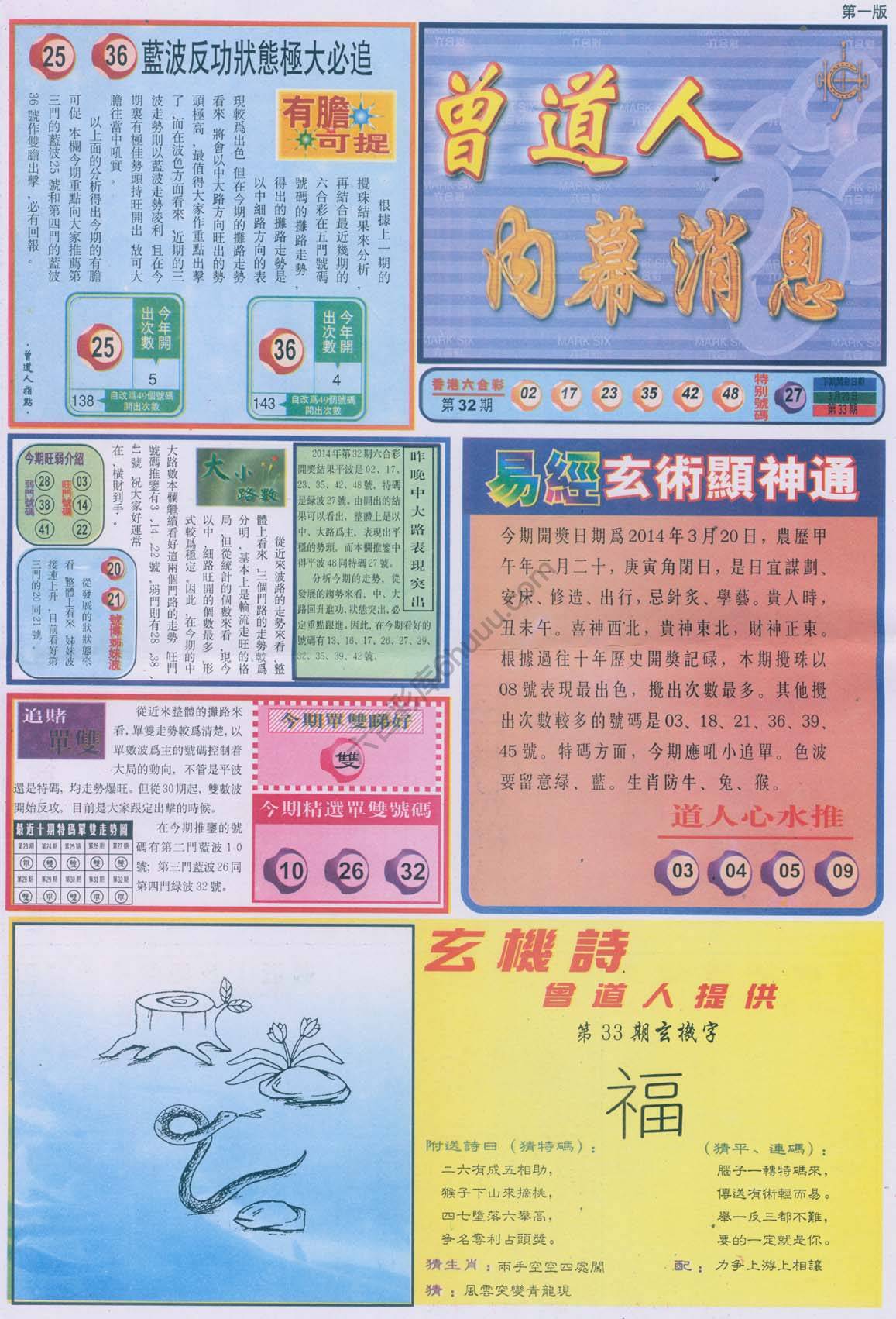 曾道人内幕消息