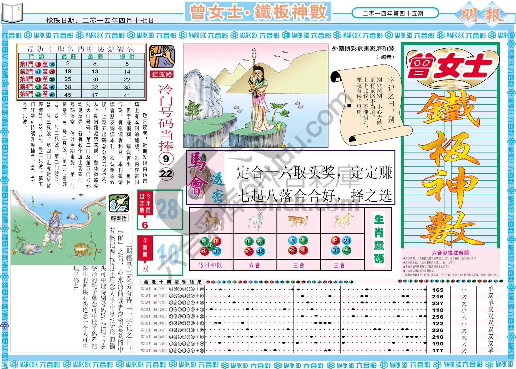 曾女士铁板神数