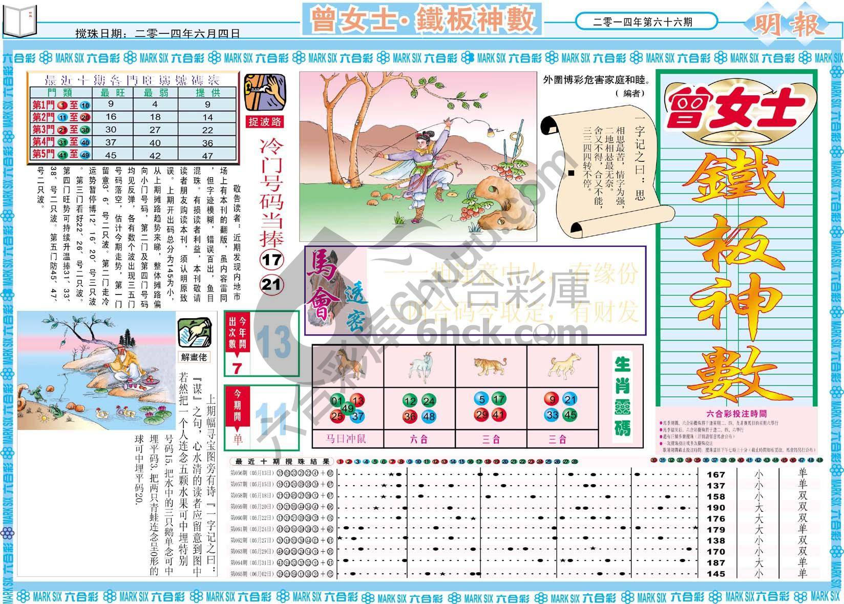 曾女士铁板神数