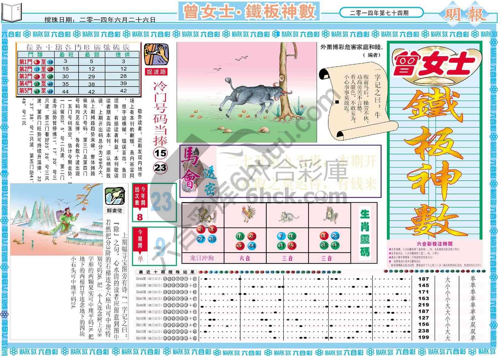 曾女士铁板神数