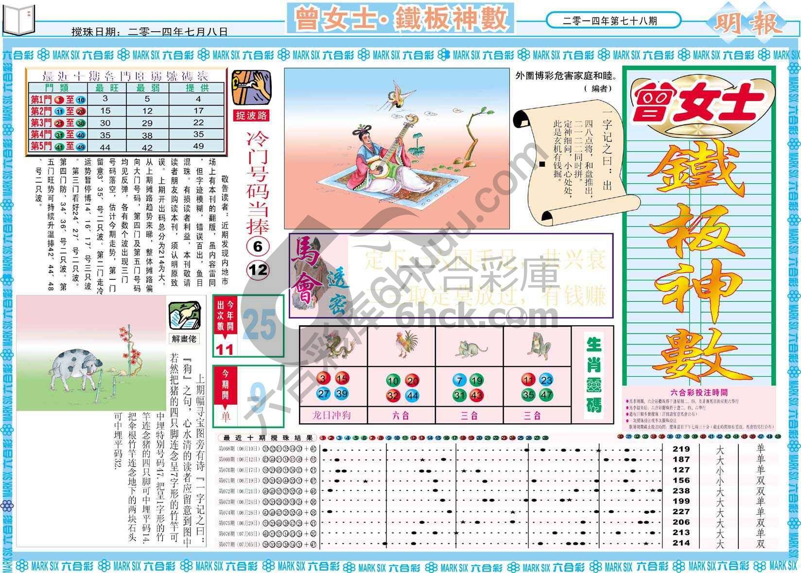 曾女士铁板神数