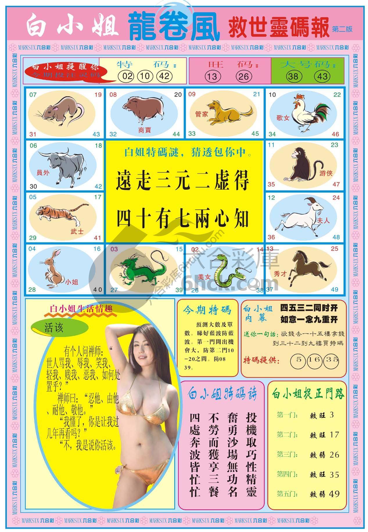 白小姐救世灵码报