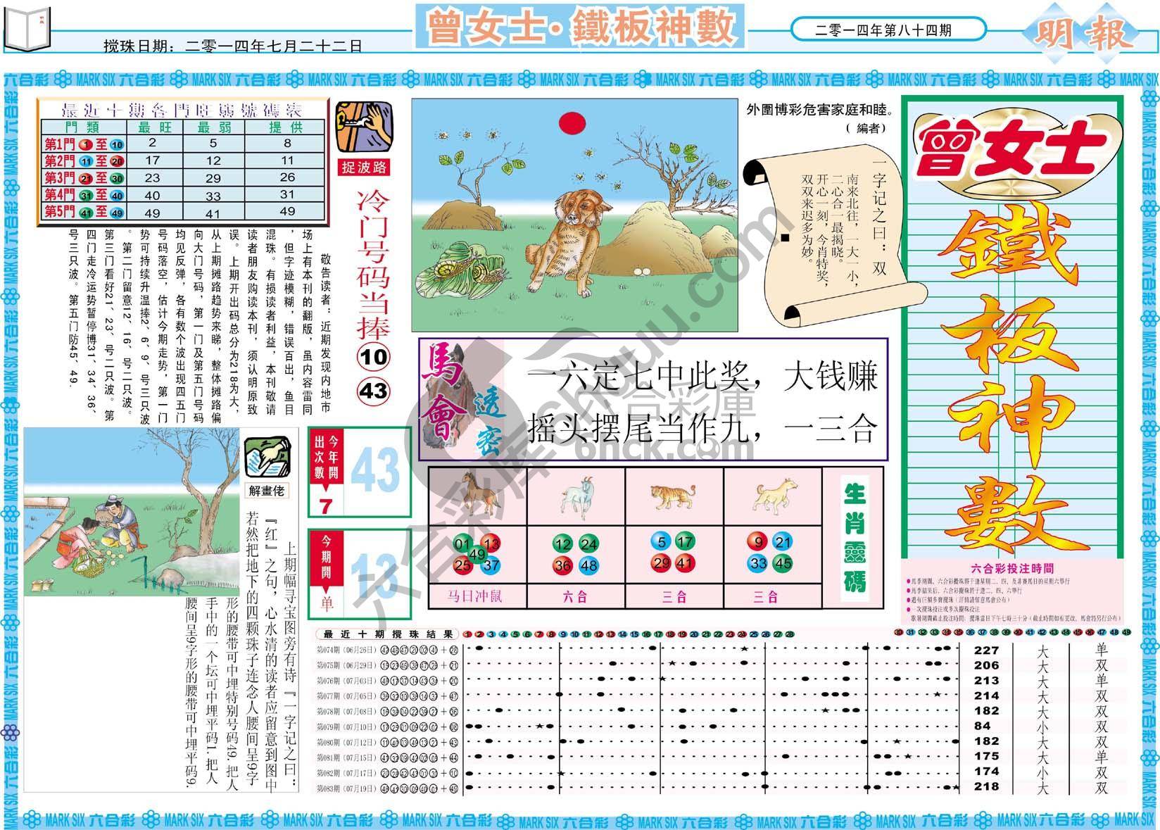 曾女士铁板神数
