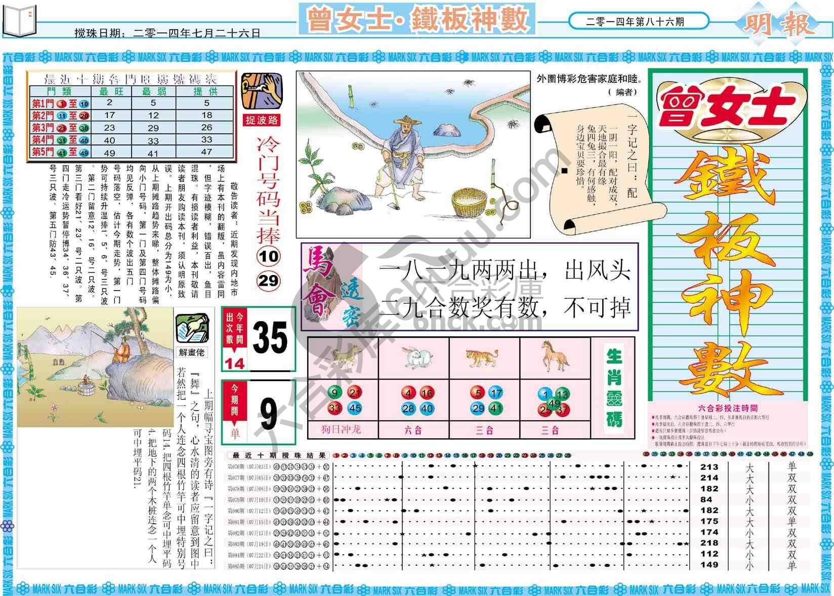 曾女士铁板神数