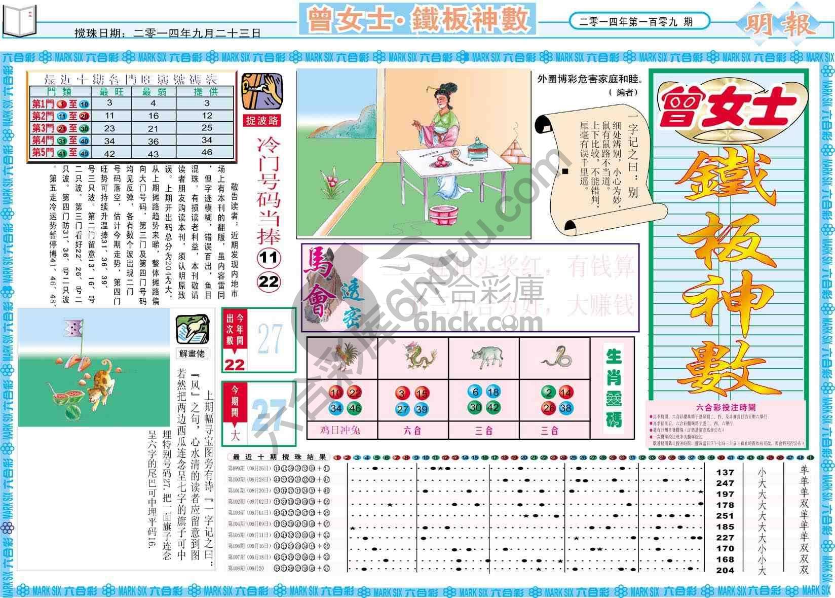 曾女士铁板神数