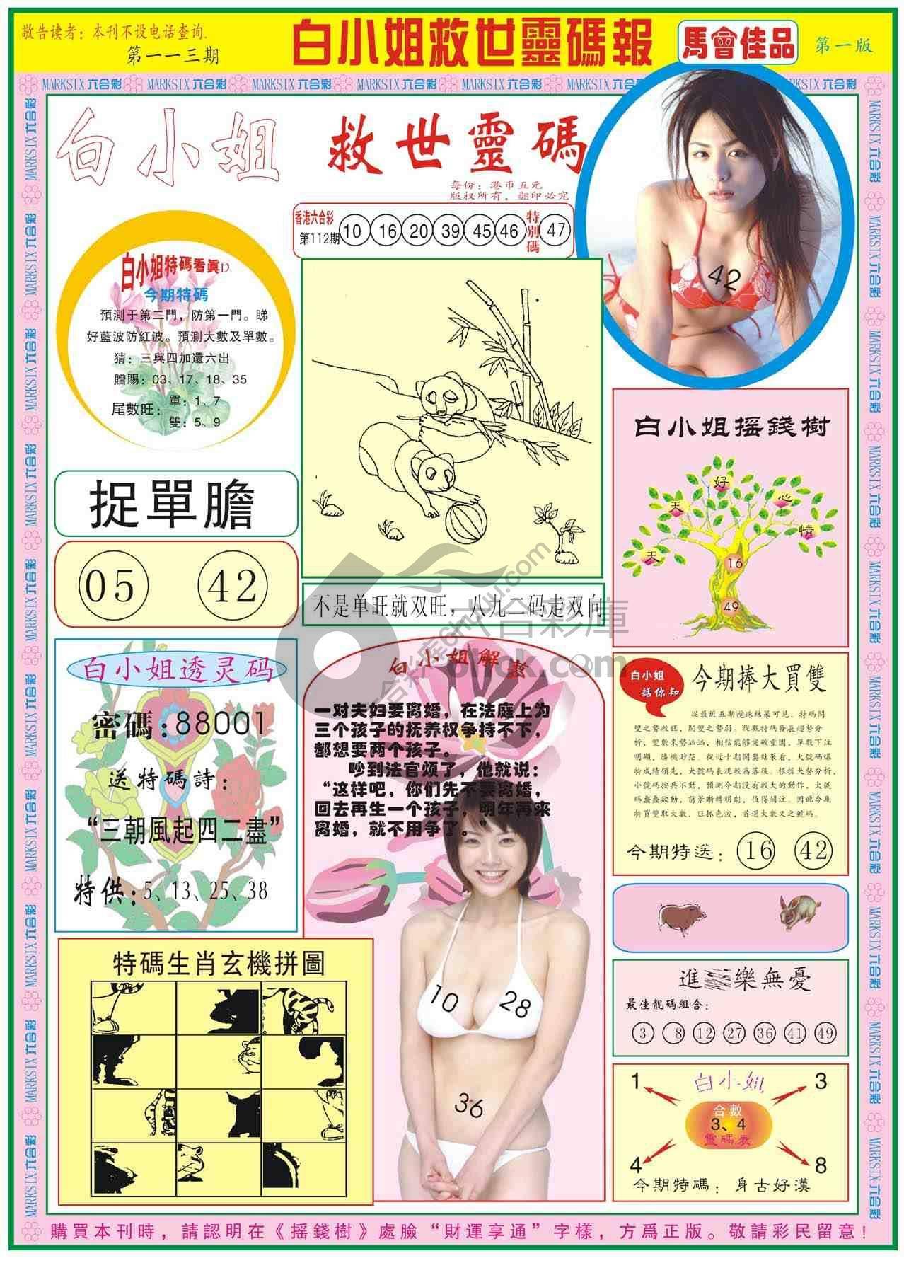 白小姐救世灵码报