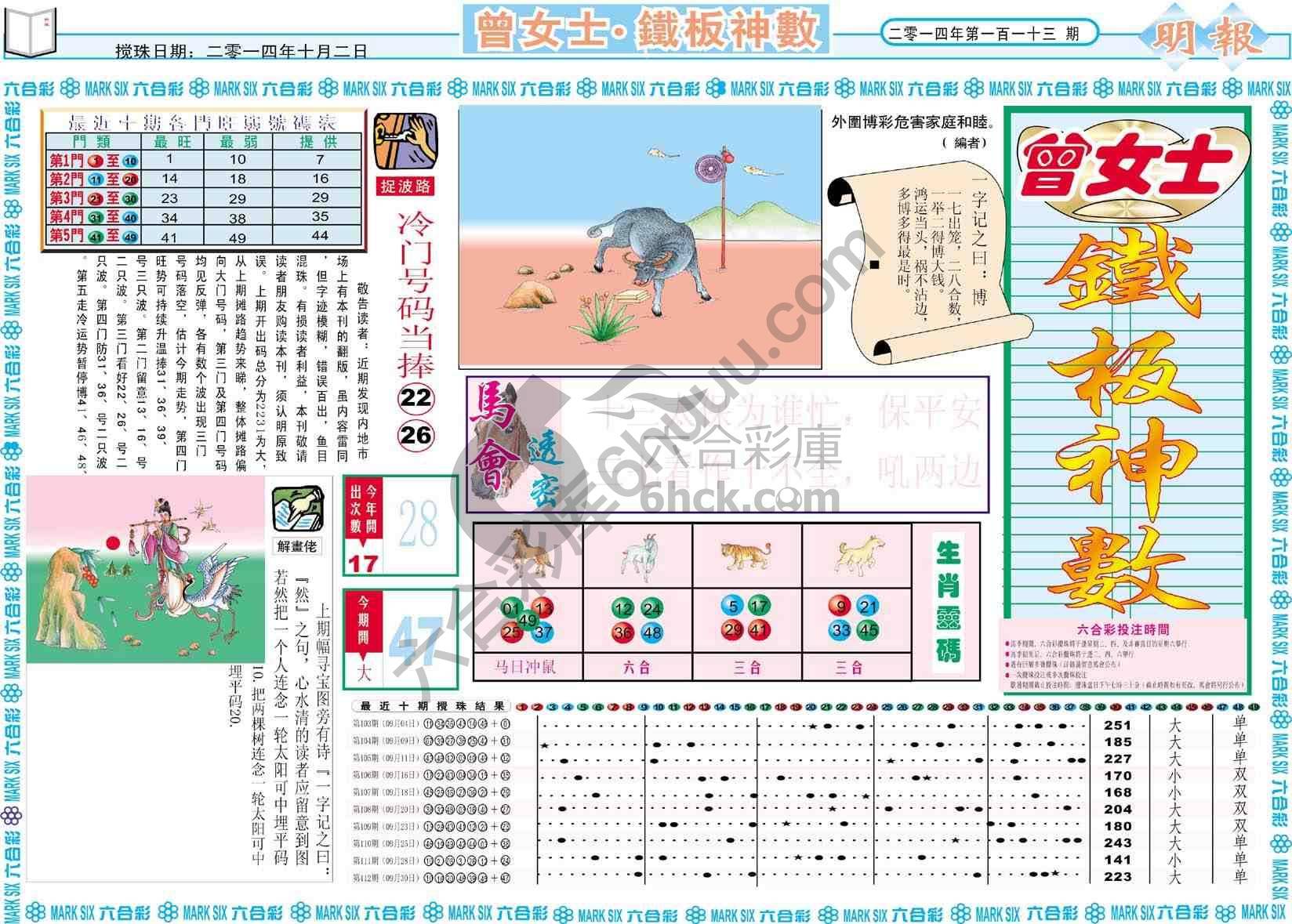 曾女士铁板神数