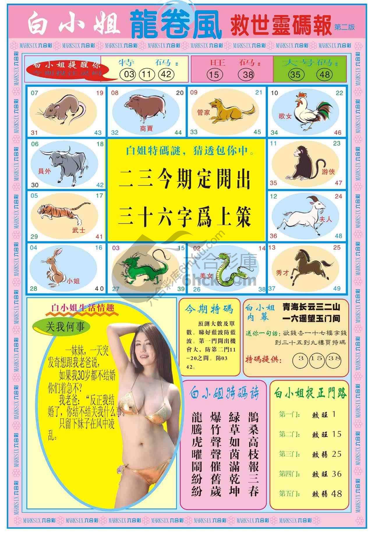白小姐救世灵码报
