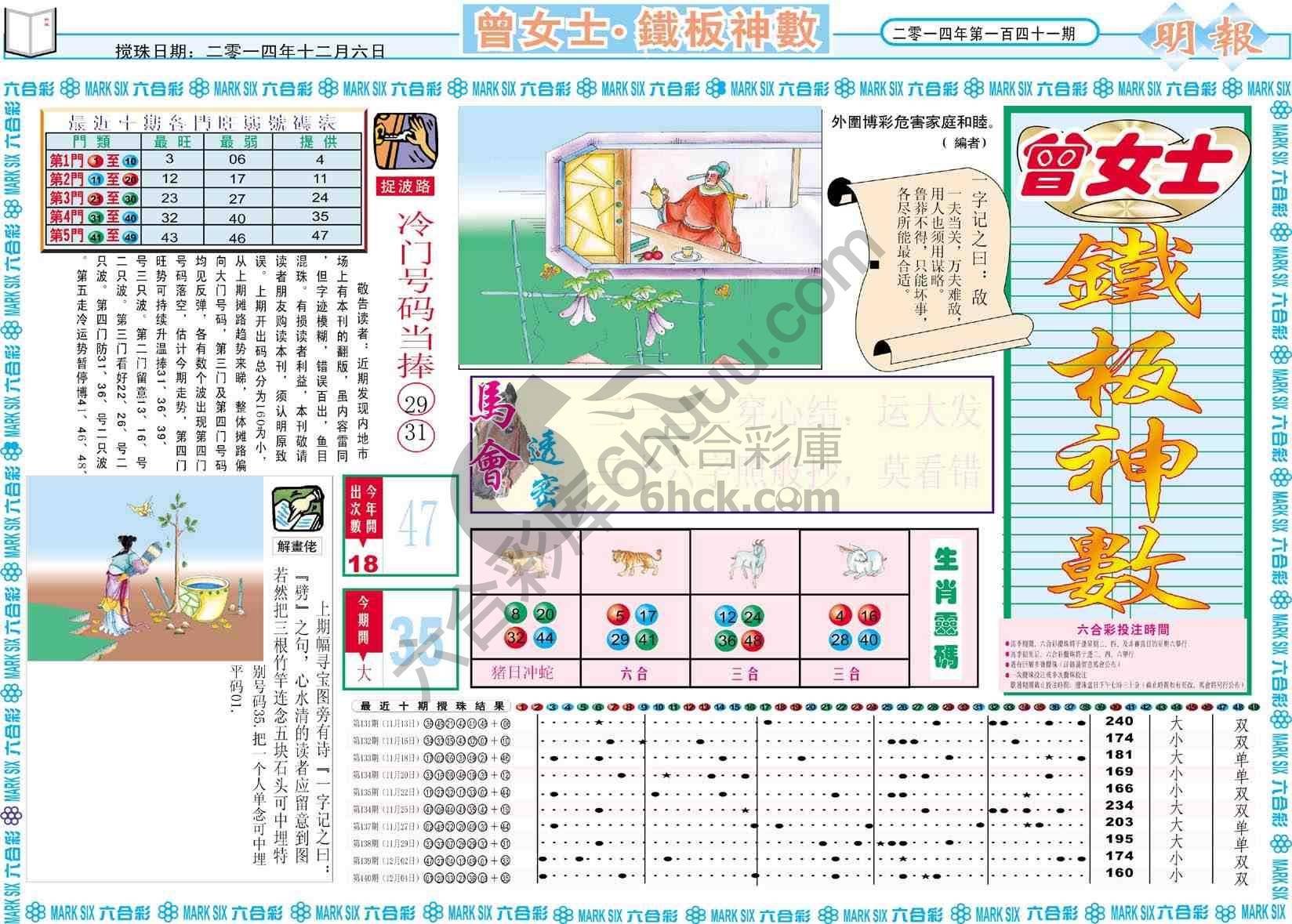 曾女士铁板神数