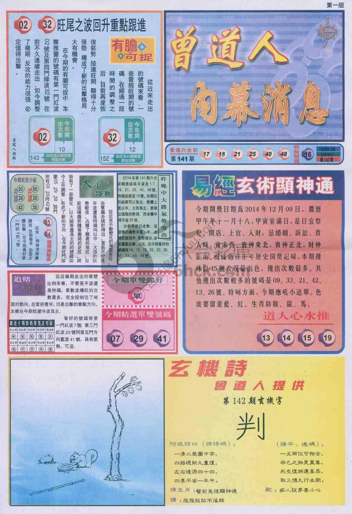 曾道人内幕消息