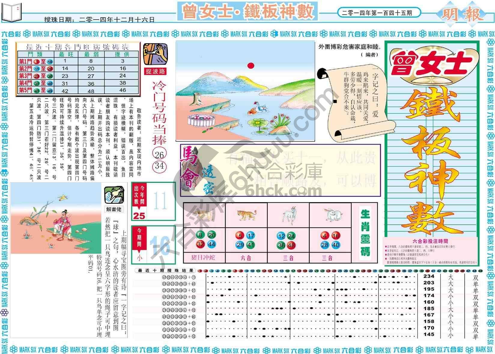 曾女士铁板神数