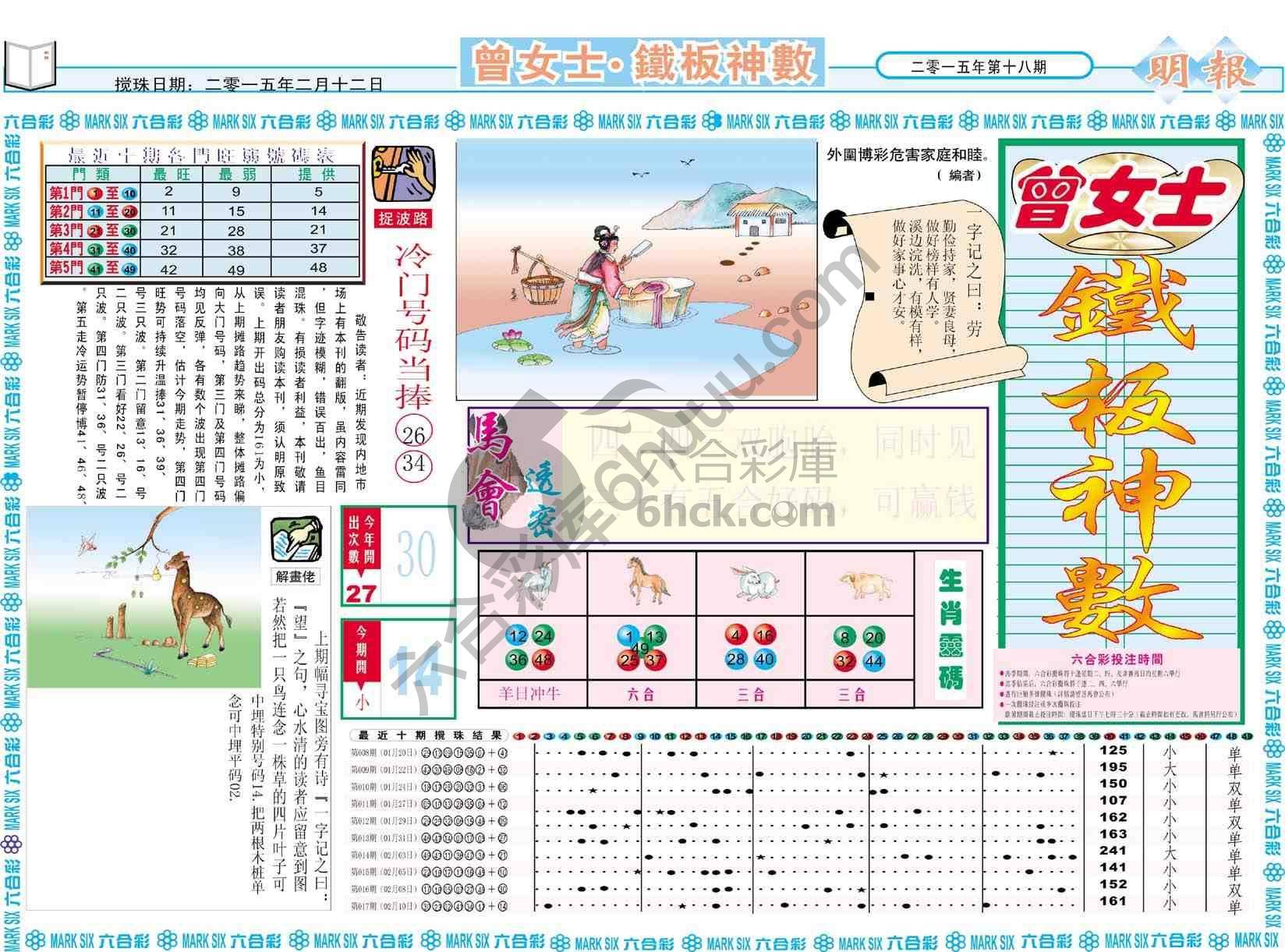 曾女士铁板神数
