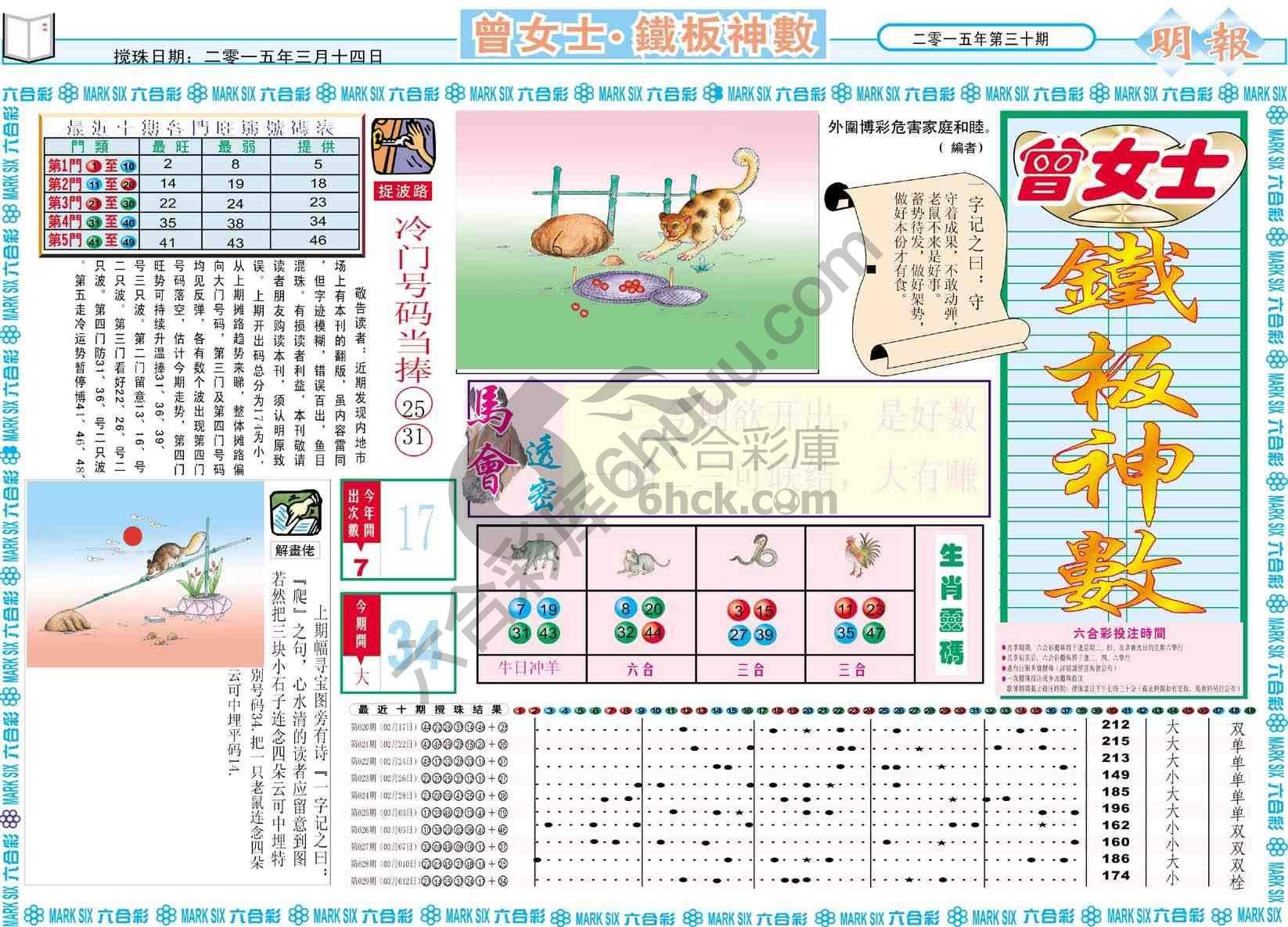 曾女士铁板神数
