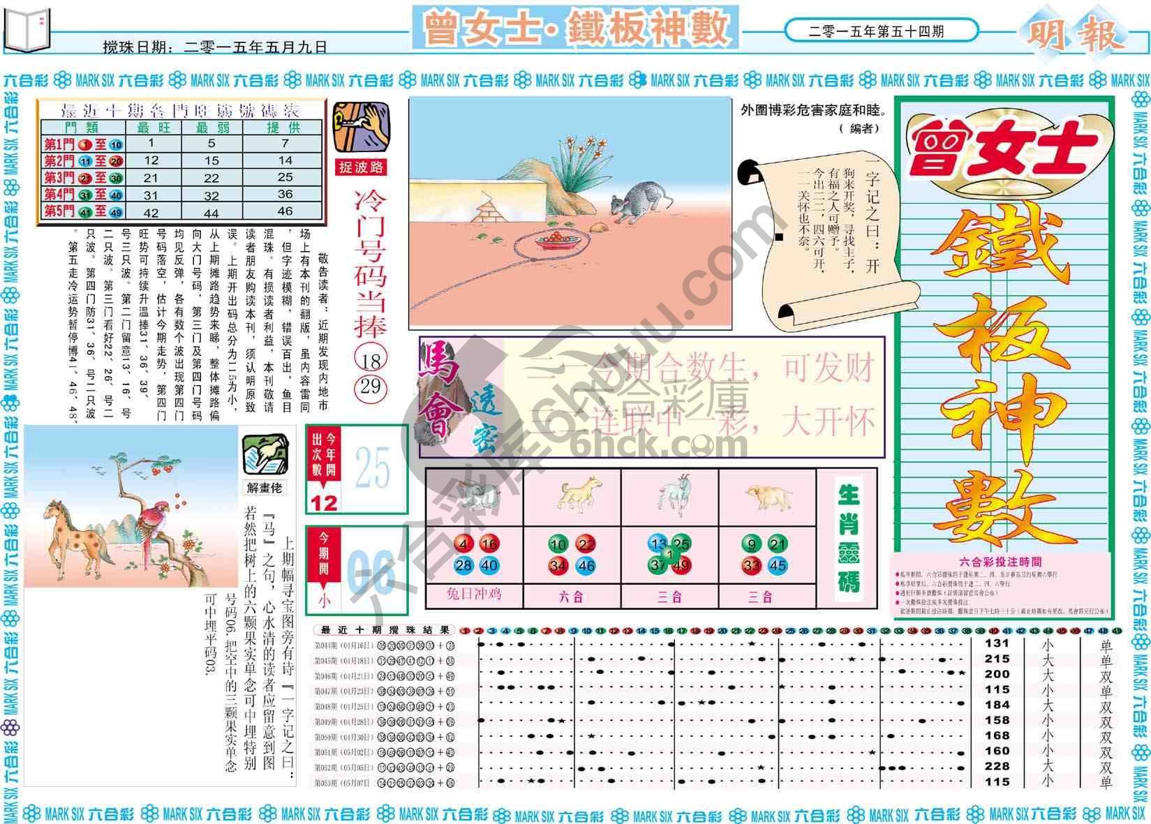曾女士铁板神数