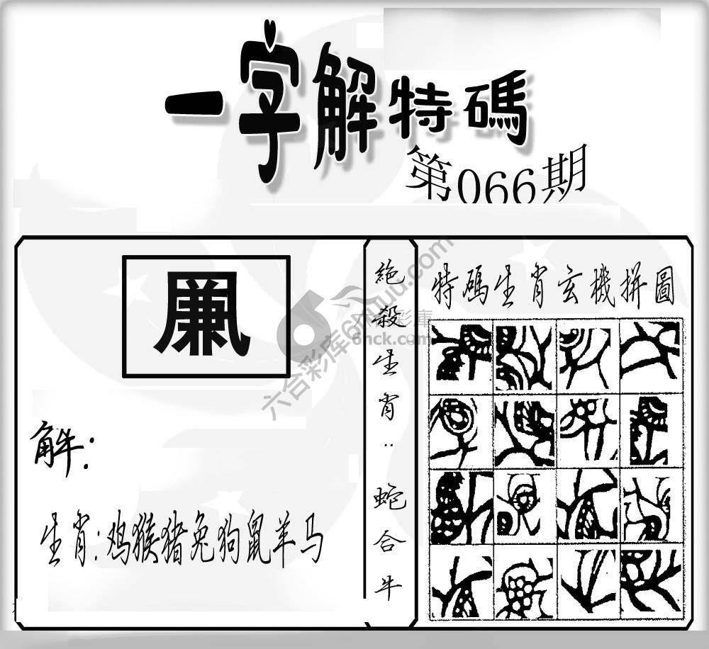 一字解特码