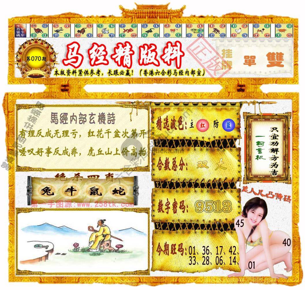 马经精版料