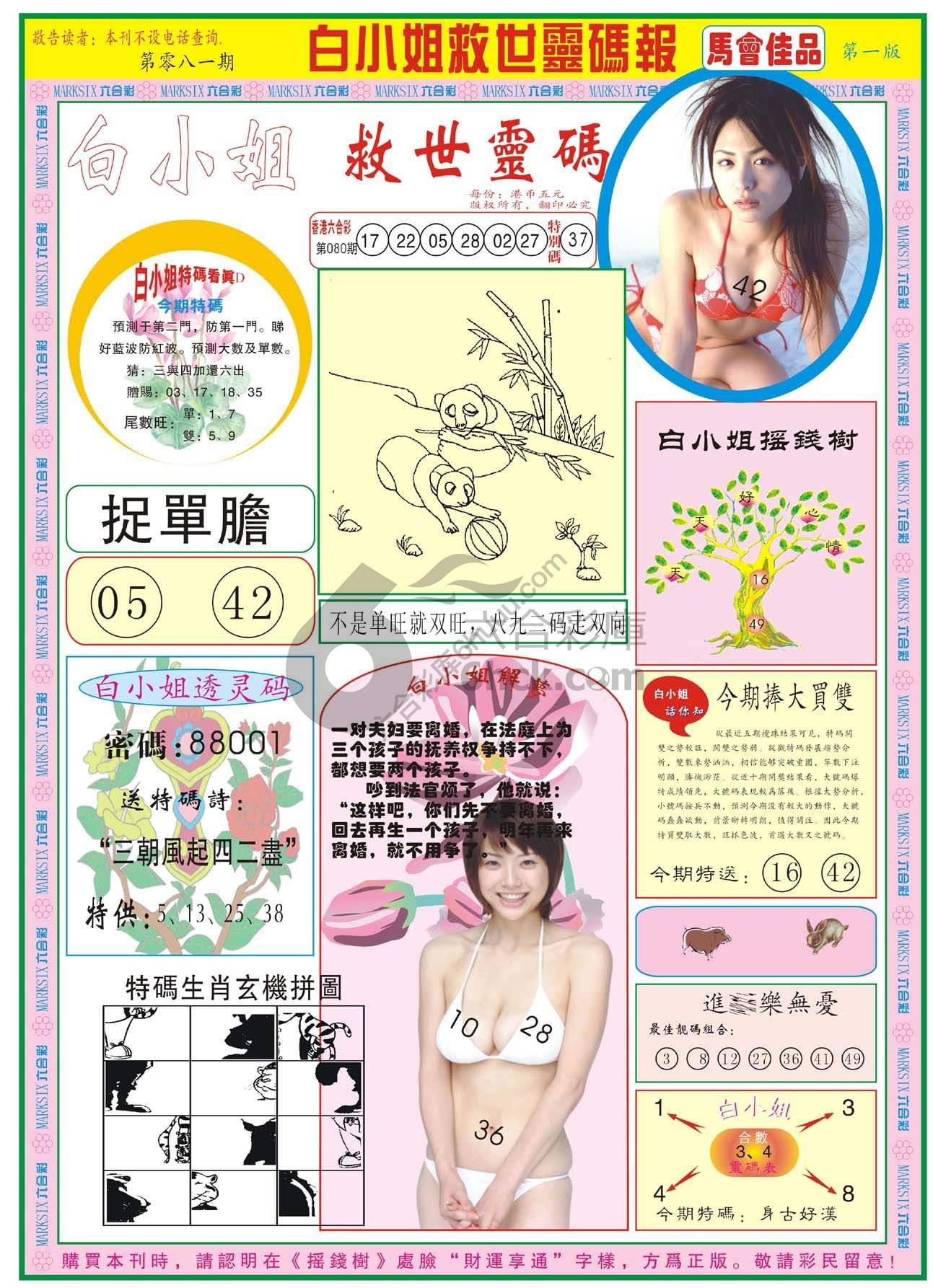 白小姐救世灵码报