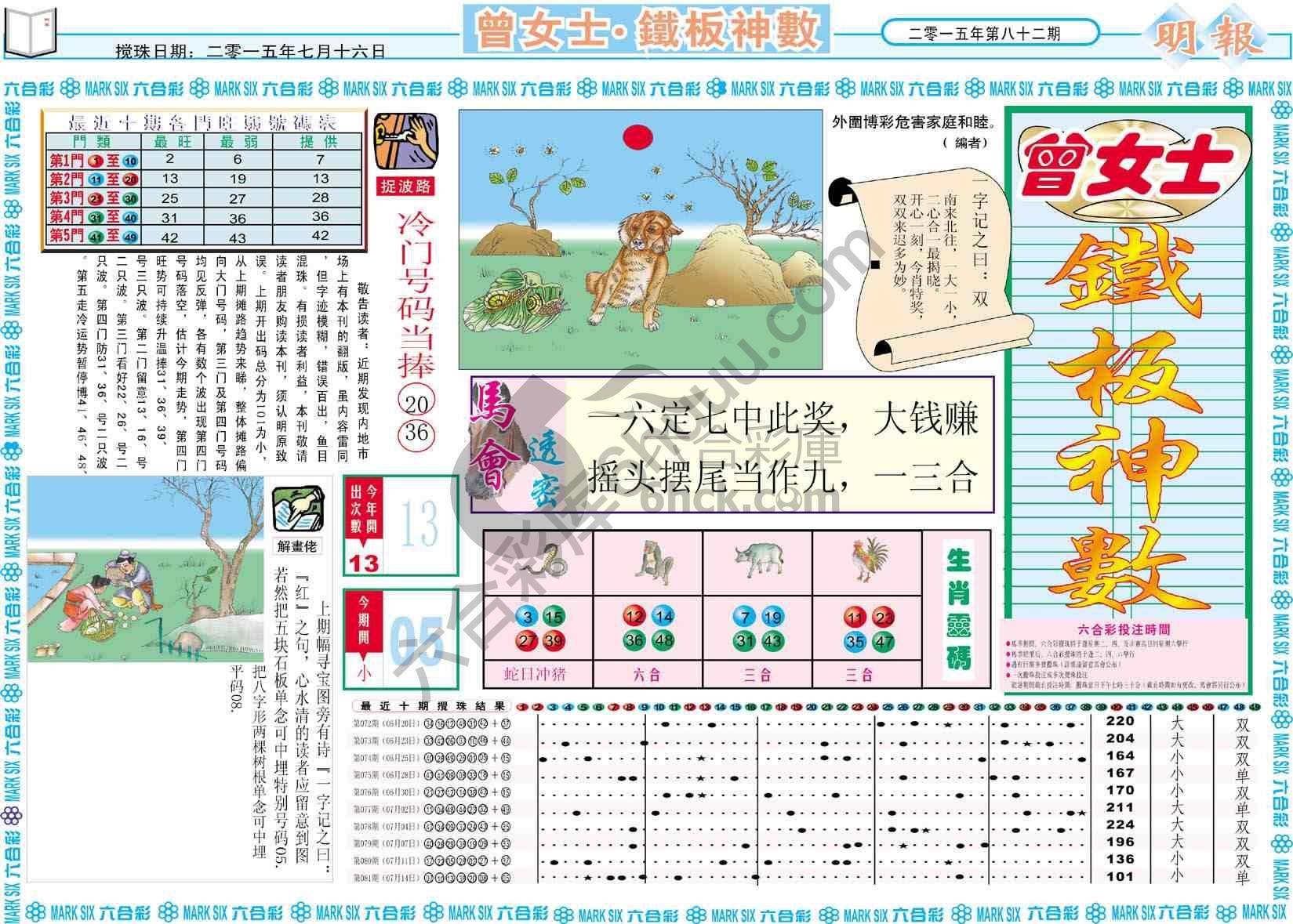 曾女士铁板神数