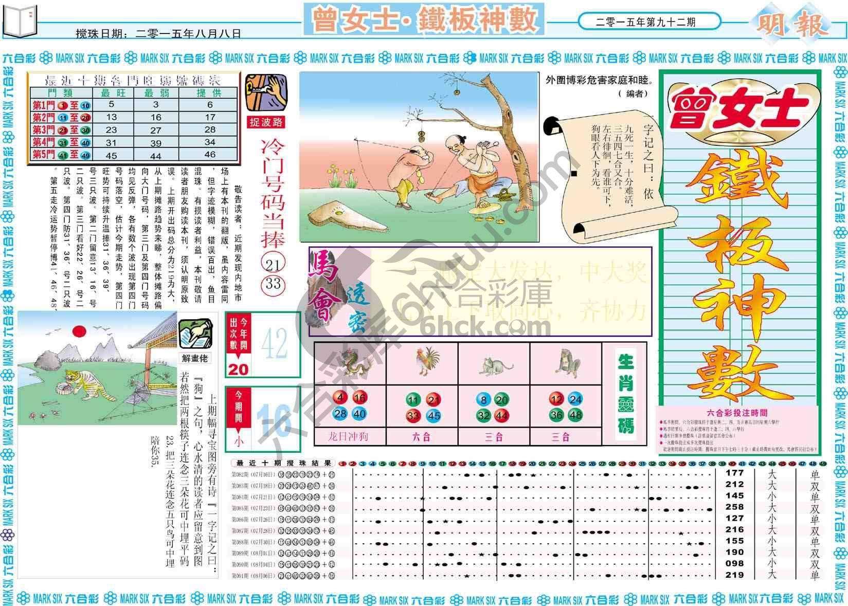 曾女士铁板神数
