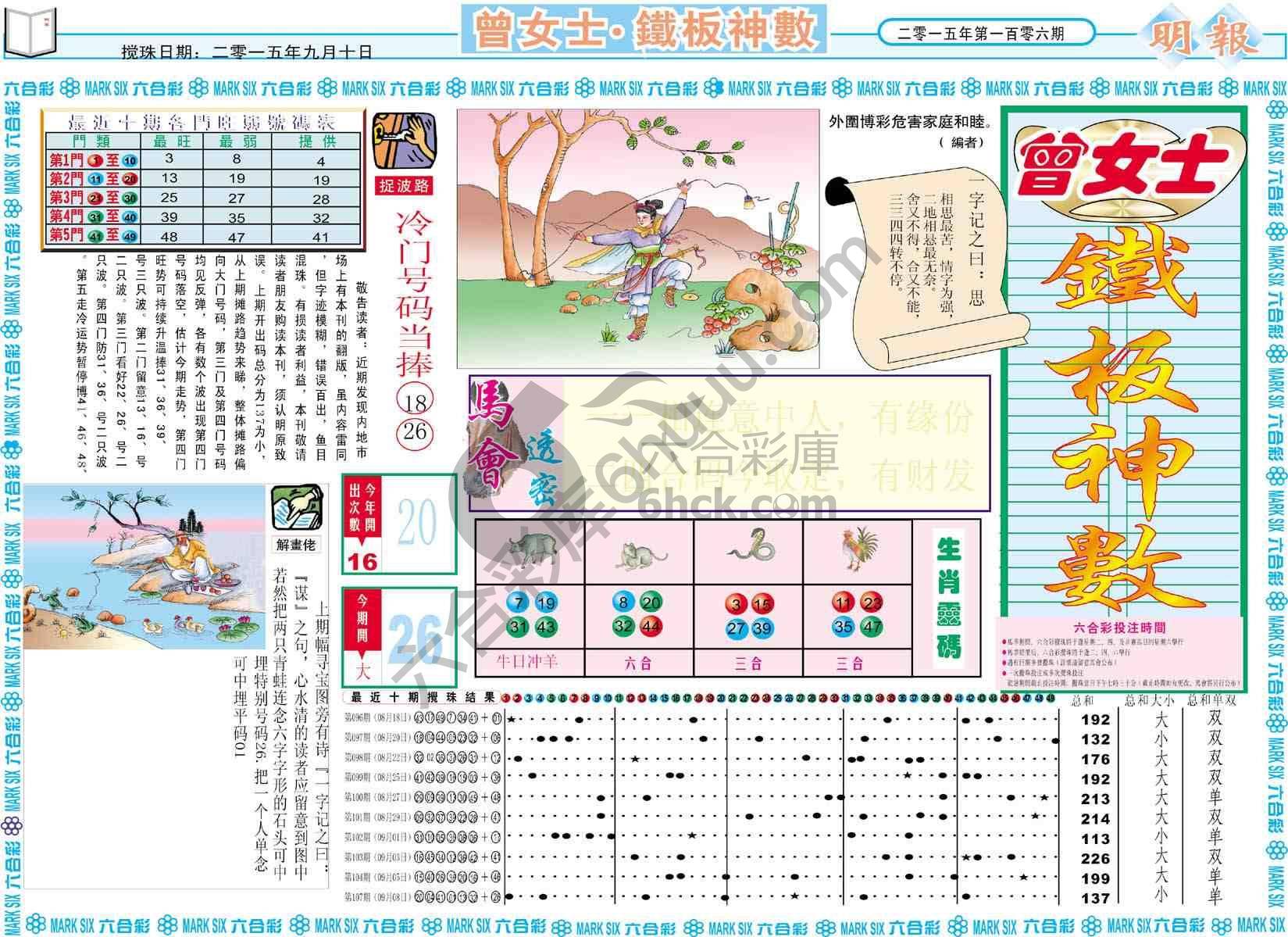 曾女士铁板神数
