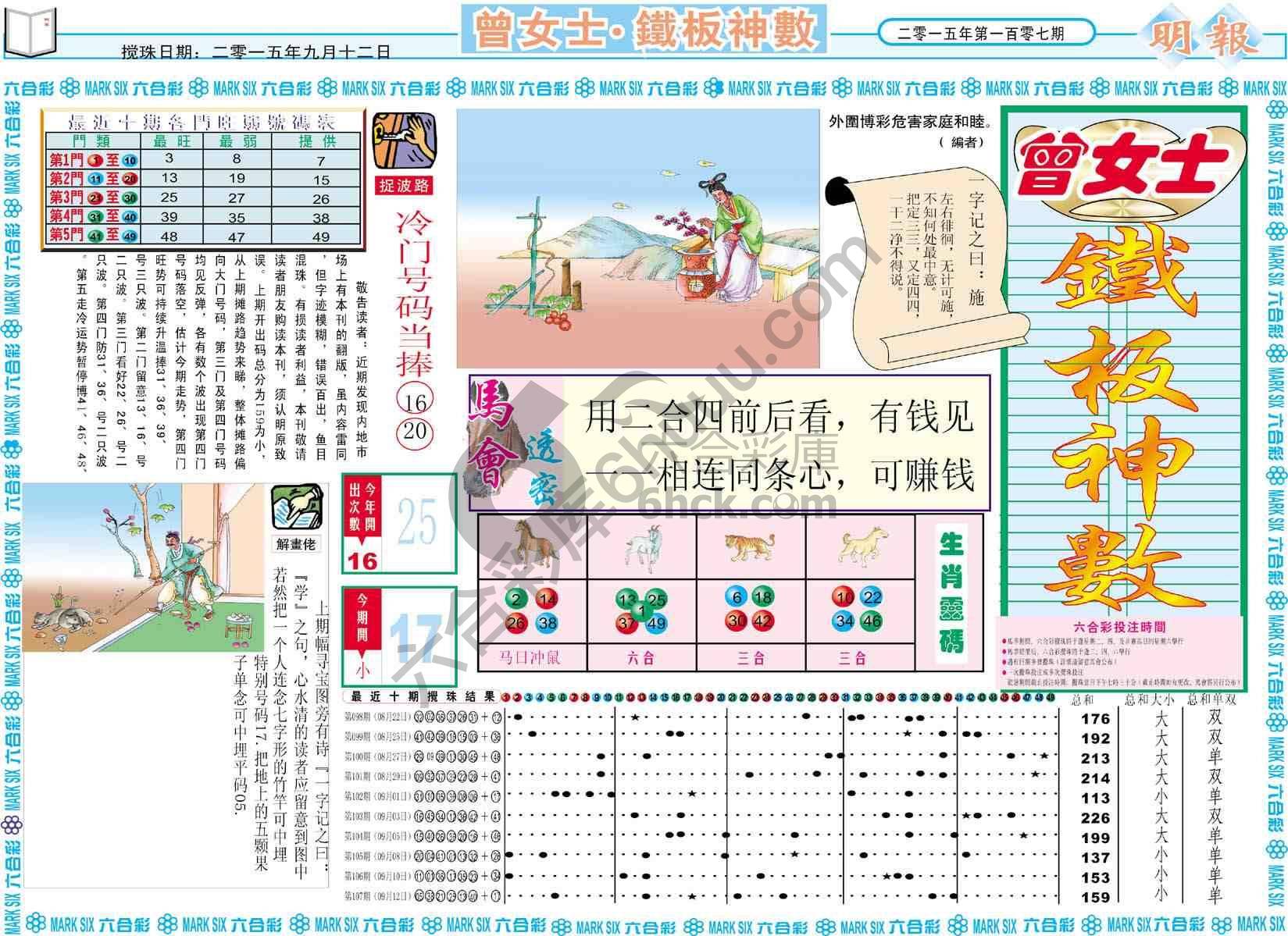 曾女士铁板神数