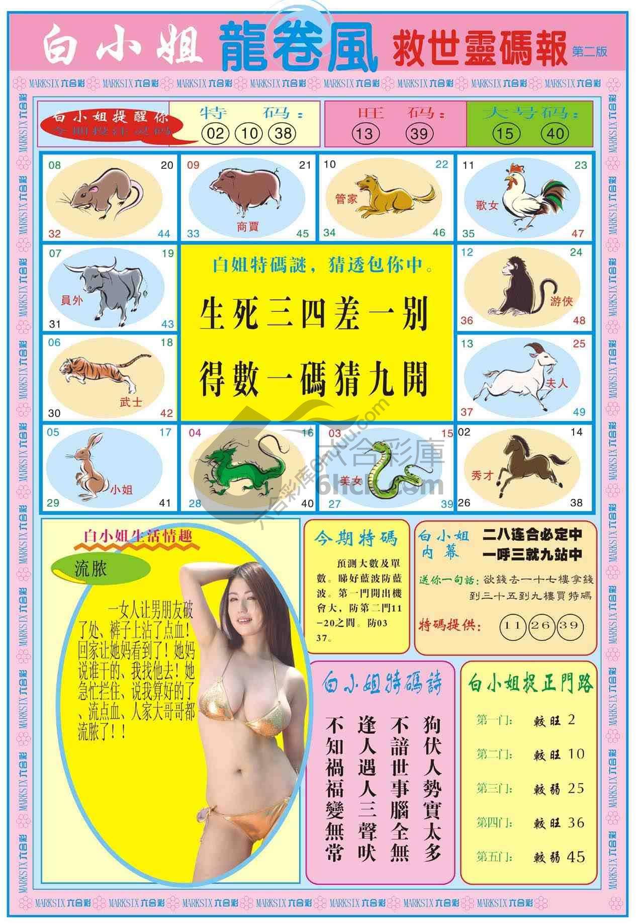 白小姐救世灵码报