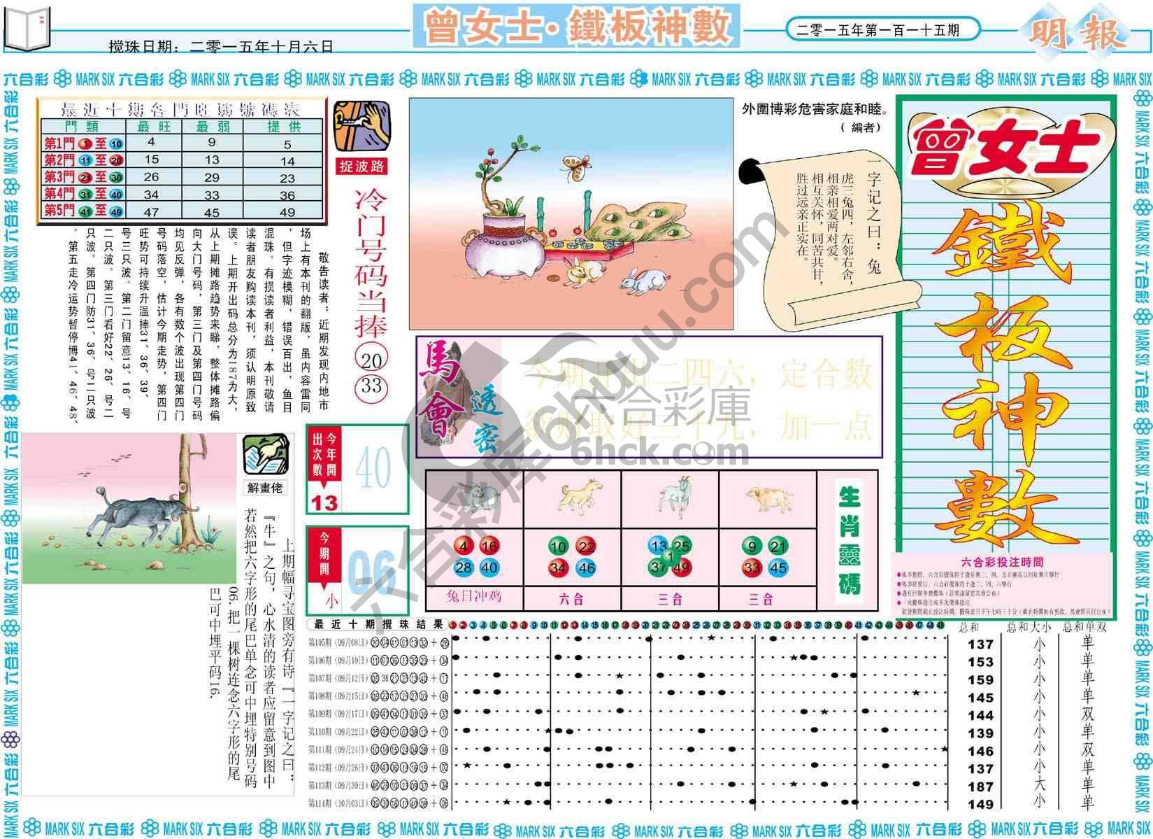 曾女士铁板神数