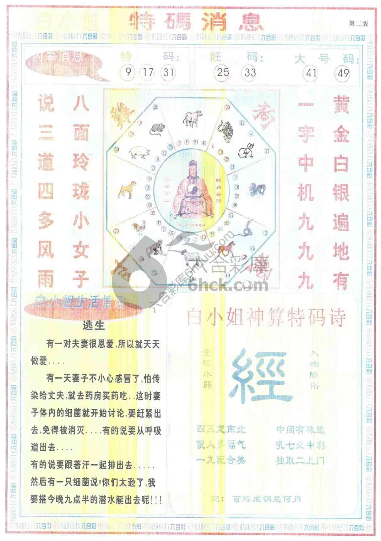 白小姐特码消息