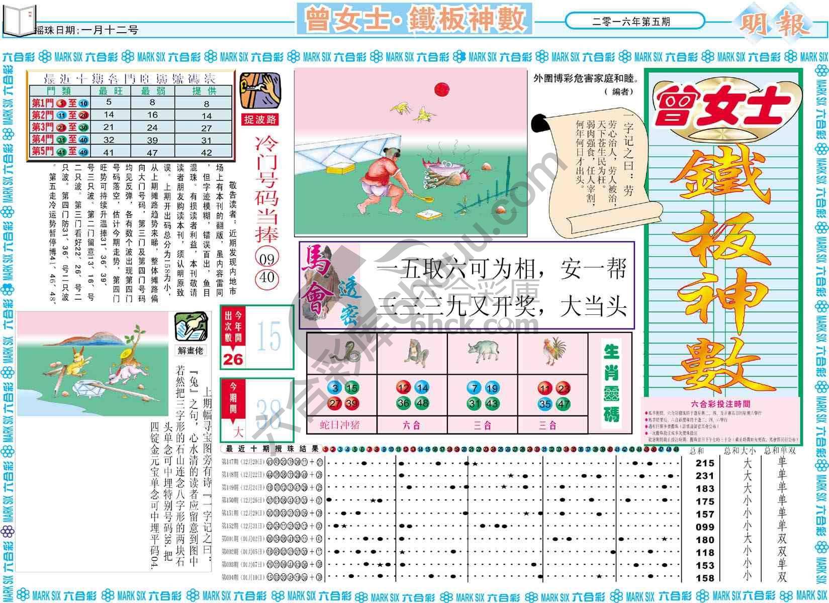 曾女士铁板神数