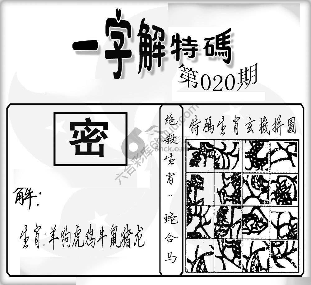 一字解特码