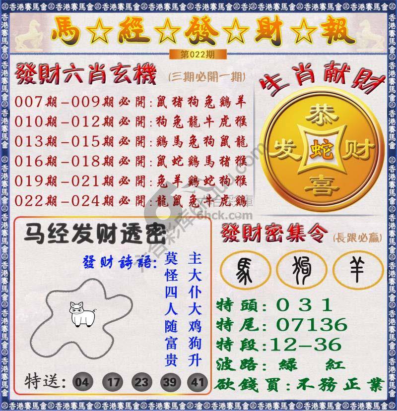 马经发财报