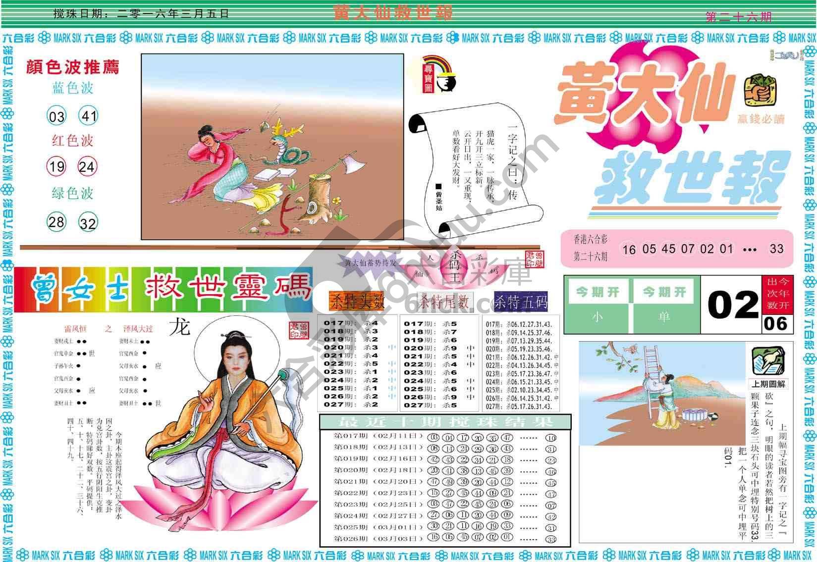 黄大仙救世报