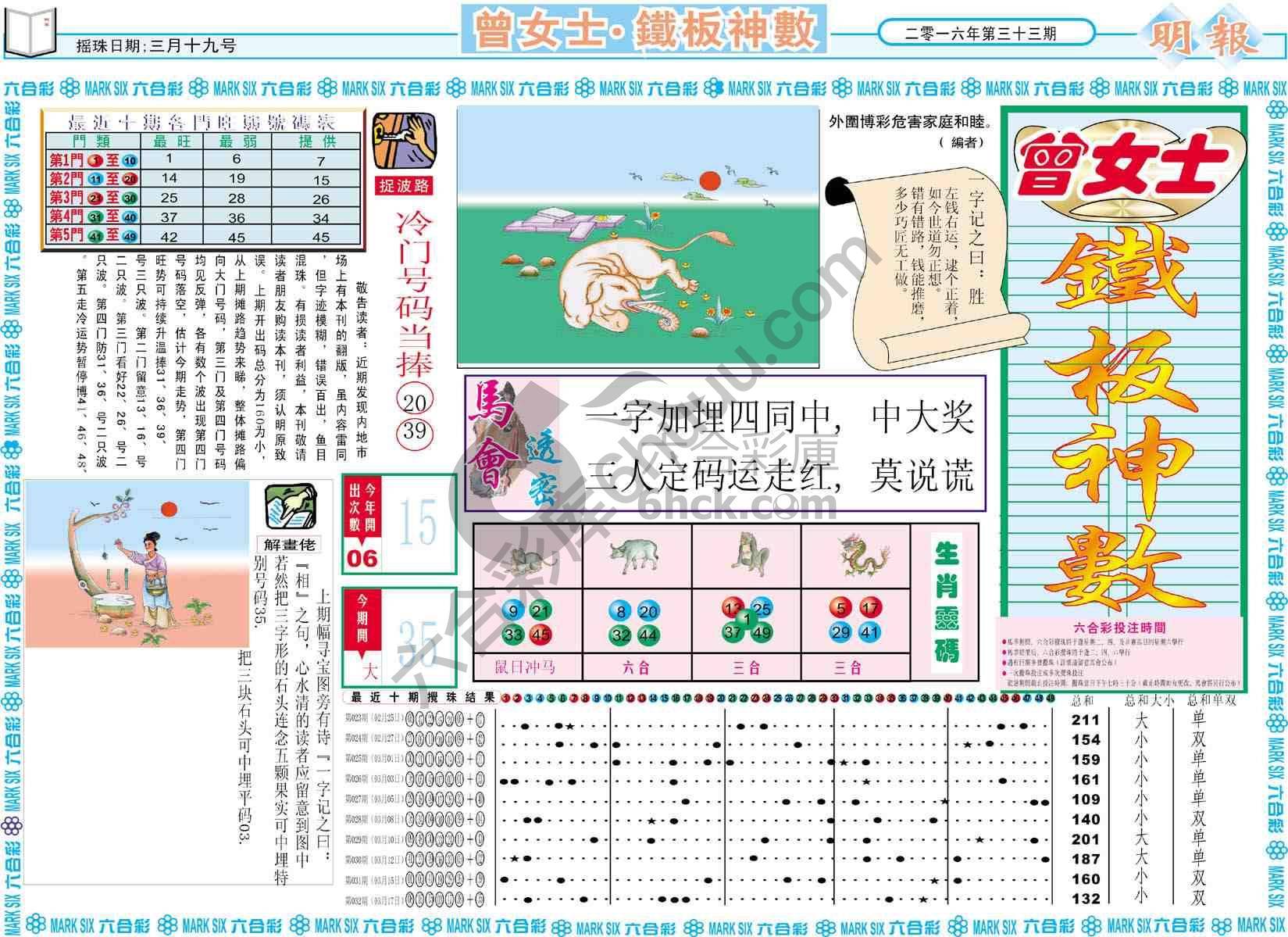 曾女士铁板神数