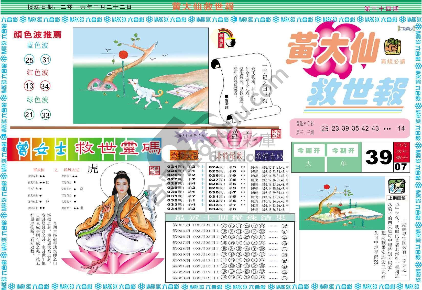 黄大仙救世报