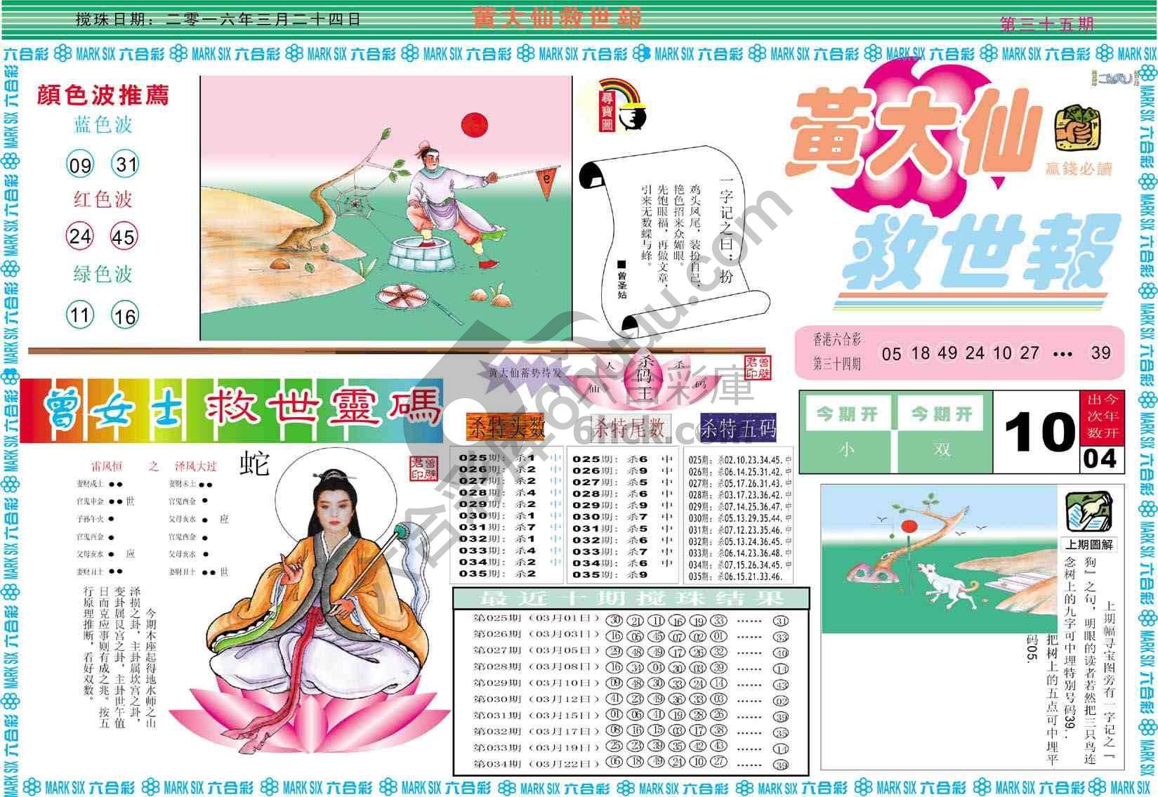 黄大仙救世报